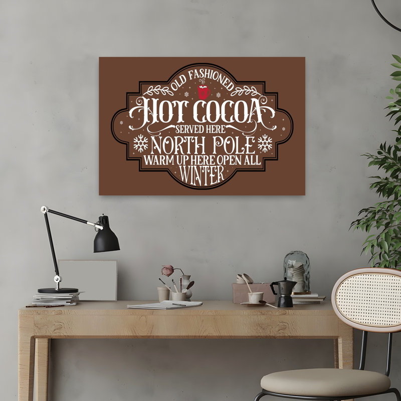 «Hot Cocoa», art contemporain hivernal abstrait, H 16 po x l 24 po