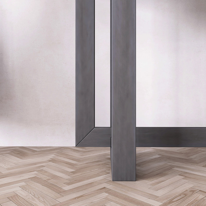 Rectangle Design Entryway Table With Pine Veneer, Dawn Gray