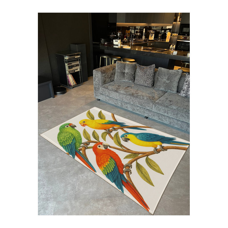 Tapis tissé à la crème Mosso, 4'11" x 7'7"
