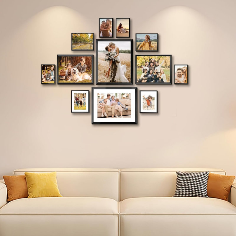 Black Gallery Wall Picture Frame - Frames Included: 12