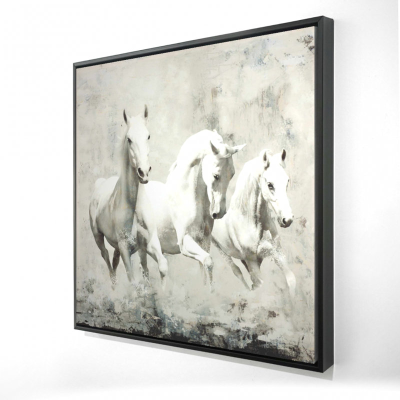 " Three White Horses Running "