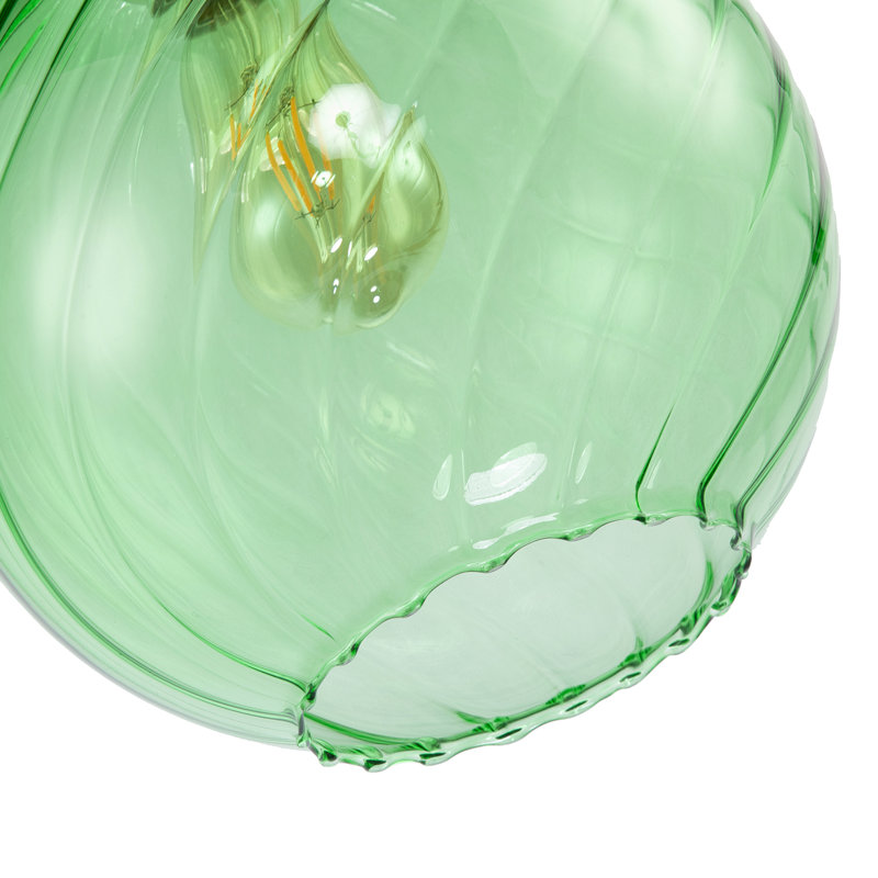 22cm H Glass Round Pendant Shade ( No Direct Attachment Method ) in Green