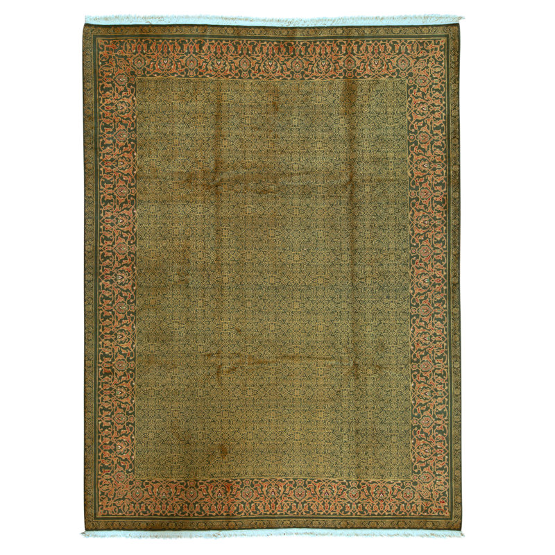 Tapis rectangulaire en laine noué à la main