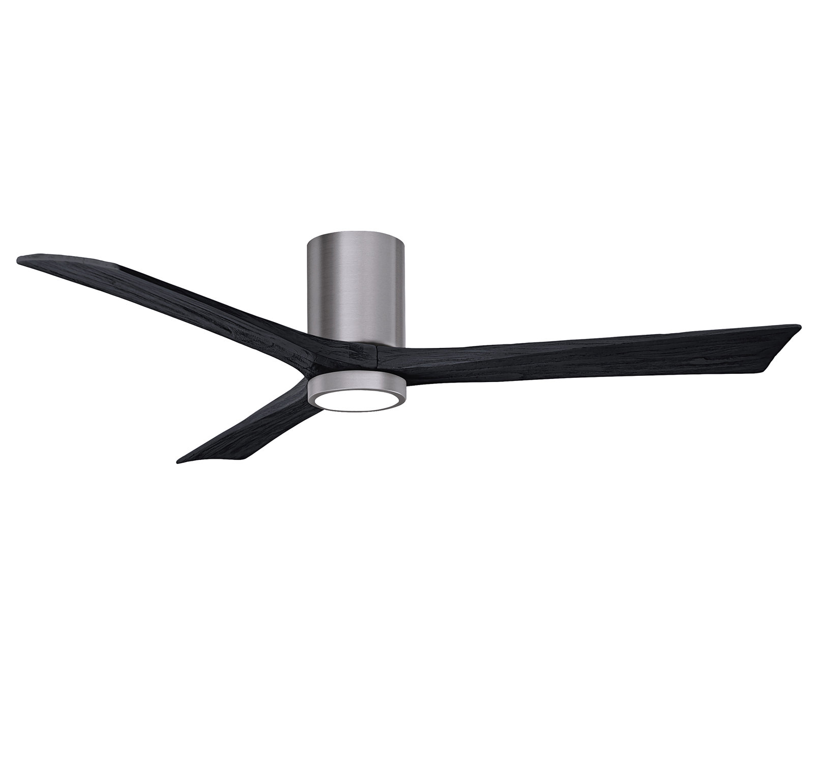 Olivier Ceiling Fan with LED Light Kit, Brushed Pewter, 60", Matte Black