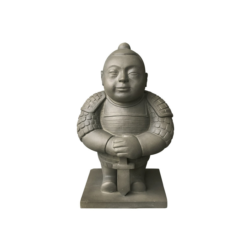 Statue planterra en béton avec une épée