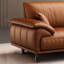 Ensemble de salon 2 pièces en cuir véritable orange-158062925