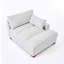 Chaise longue surdimensionnée rembourrée en chenille blanc cassé avec accoudoirs et coussins décoratifs-1717313410
