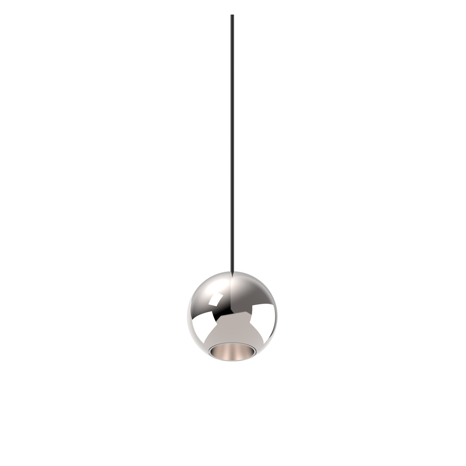 Single Light Metal Dimmable LED Pendant, Chrome, Chrome