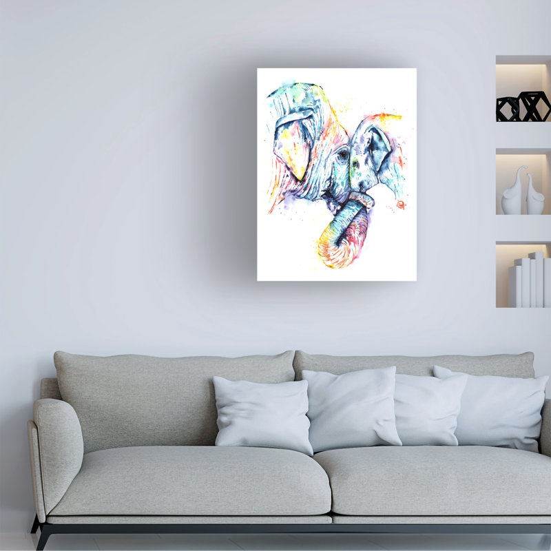 «Lisa Whitehouse Elephant Mom and Baby», art sur toile, H 47 po x l 35 po