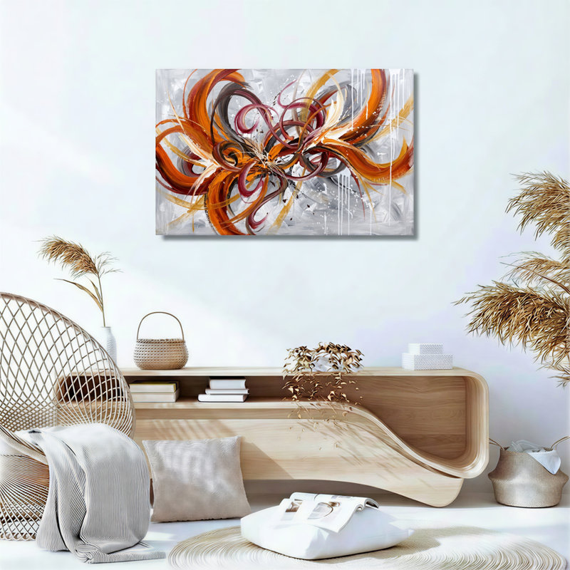 Ensemble de 1 tableau abstrait à motifs tourbillonnants sur toile, H 24 po x l 36 po, Wrapped Canvas