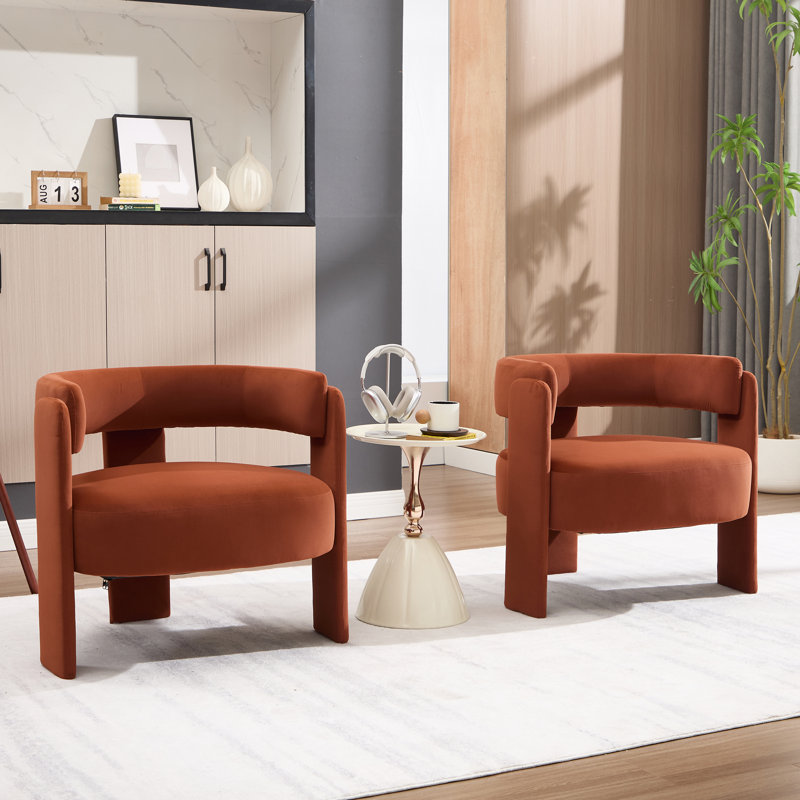 Fauteuil d'appoint pour fauteuil de salon en velours de style Mid-Century
