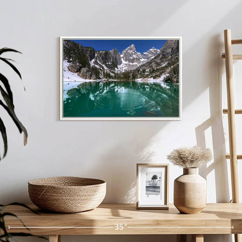 Delta Lake Grand Teton, Cadre flottant blanc, 19 po x 13 po