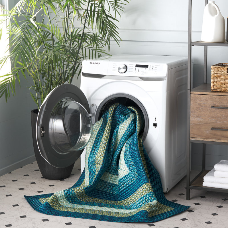 Kaneez Hand Woven Performance Machine Washable Striped Rug, Rectangle 5' x 8'