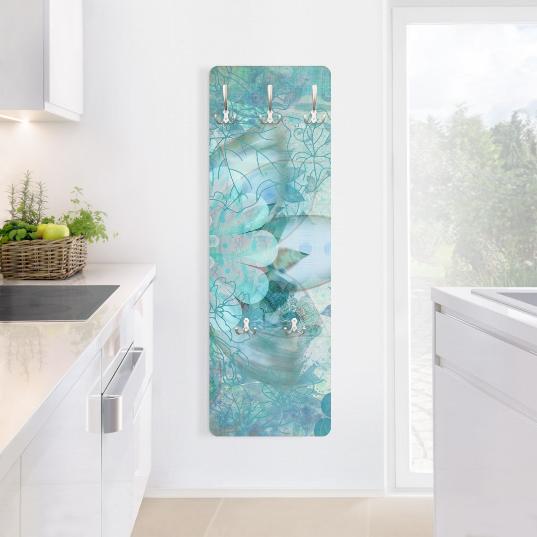 Winter Flowers Wall Mounted Coat Rack