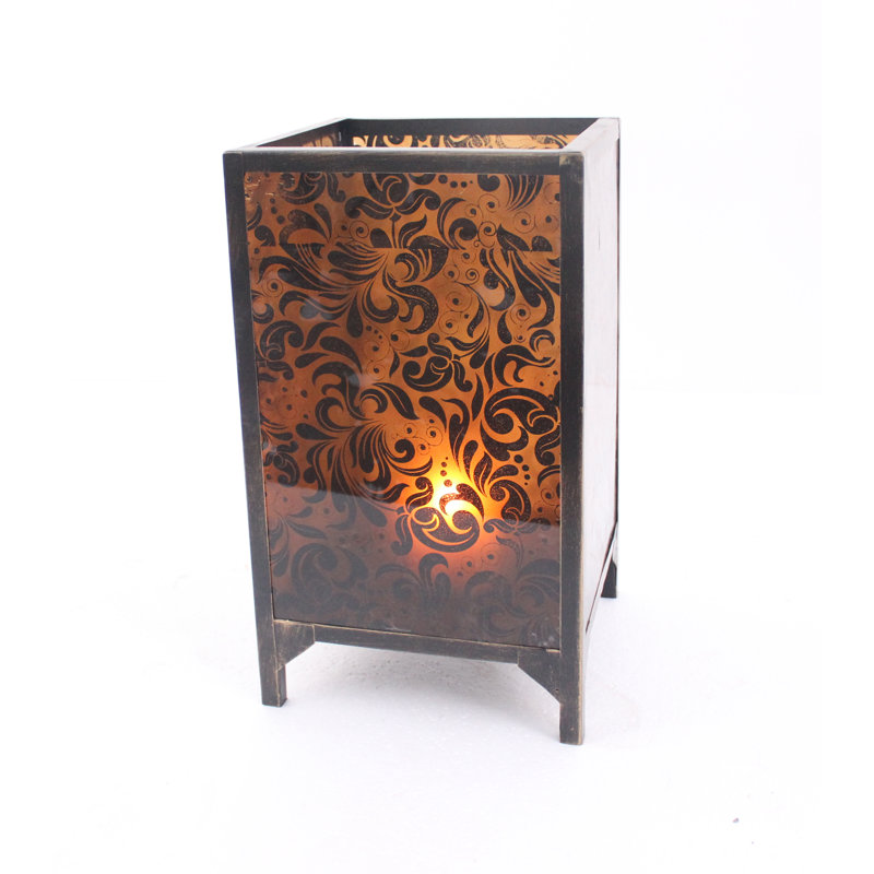Floral Ember Metal Candle Lantern