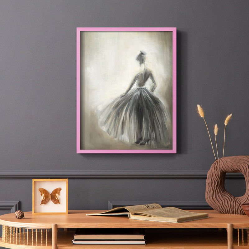 «Over in the Light», reproduction encadrée - bois massif, Rose, H 10 po x l 8 po