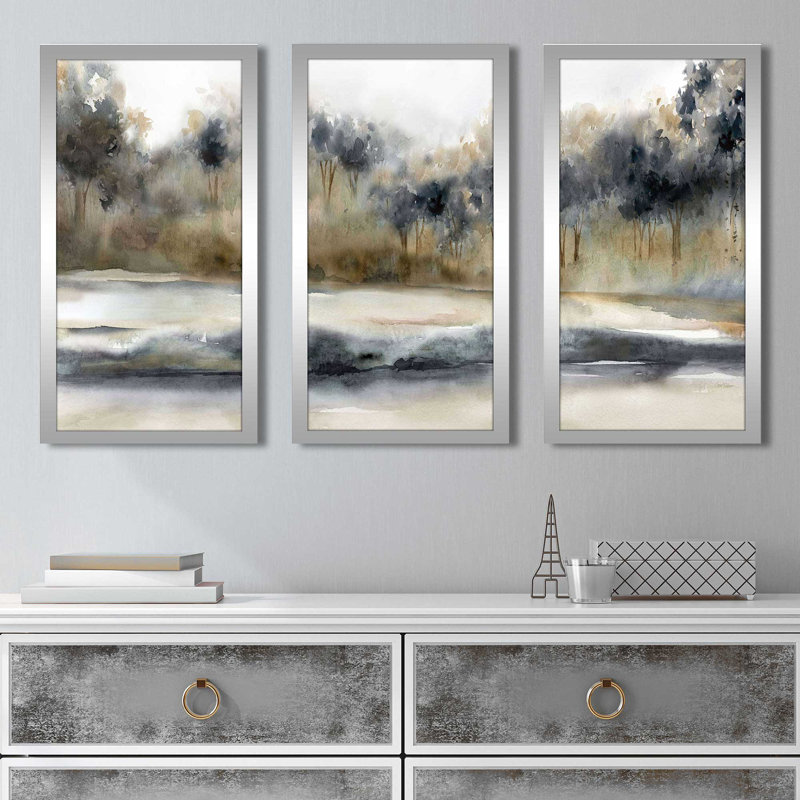 «Silent River» par Carol Robinson - reproduction de cadre photo unique de 3 pièces, H 25,5 po x l 40,5 po x P 1 po