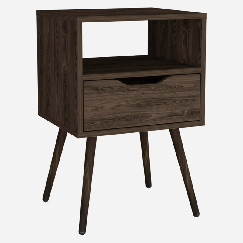 Table de chevet 1 tiroir Inese, Brun
