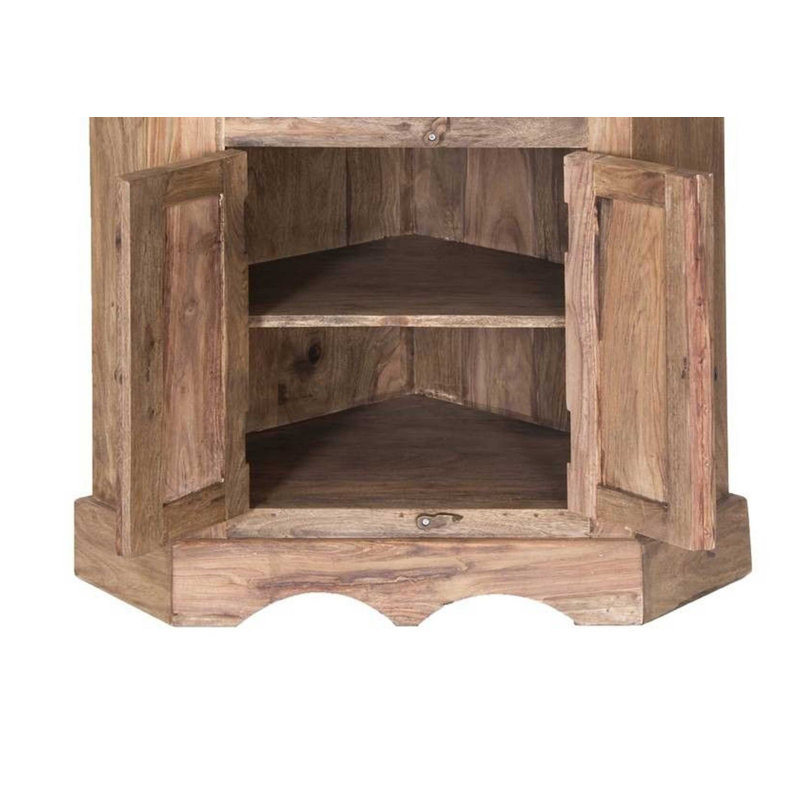 Leeds 183cm H x 85cm W Solid Wood Corner Bookcase