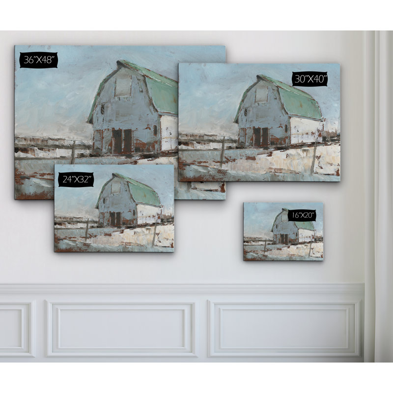 « plein air grange i », reproduction de peinture à l’acrylique sur toile, H 16 po x l 20 po x P 1,5 po