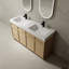 Armoire de meuble-lavabo 60 po avec lavabo double en résine et charnières - Accessoire moderne