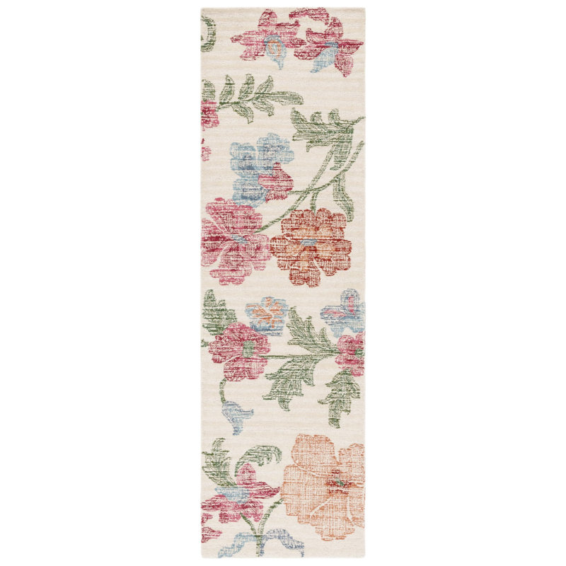 Shona Hand Tufted Wool Floral Rug, Runner 2'3" x 8'