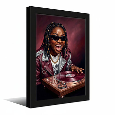 Fashion DJ avec tourne-disque et disque vinyle