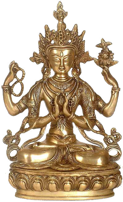 Figurine Avalokiteshvara, la divinité bien-aimée du Tibet, Or