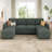 Niyona U Shaped Sleeper Pull Out Couch Storage Sectional Sofa-131408504