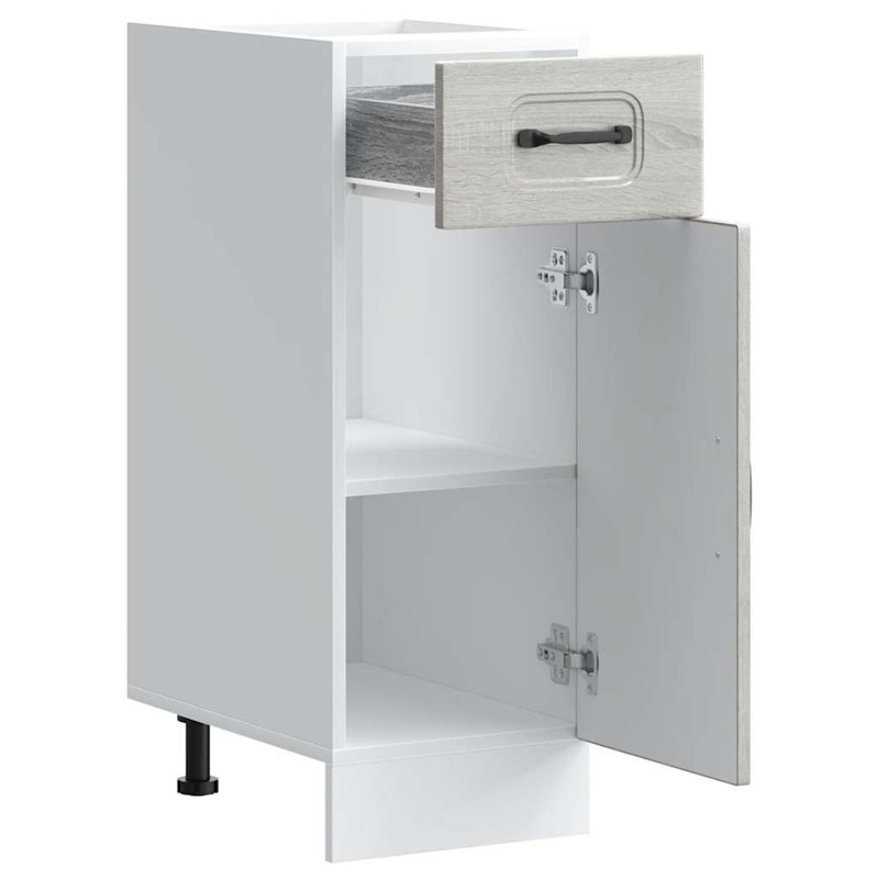 Kitchen Base Cabinet Kalmar Engineered Wood, 81.5cm H x 30cm W x 46cm D, Grey Sonoma