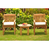 Gough Outdoor 3 - Piece Teak Conversation Set
