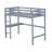 Twin High Loft Bed with Built-in Desk, Ladder & Safety Guardrails – Rubber Wood Kids Study & Sleep Space,Grey-626603433