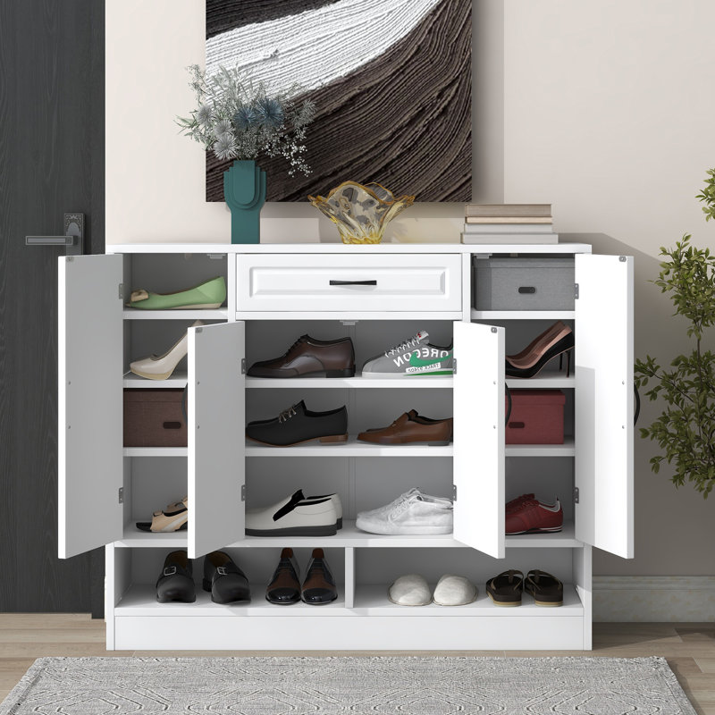 Alizai 20 Pair Shoe Storage Cabinet, White
