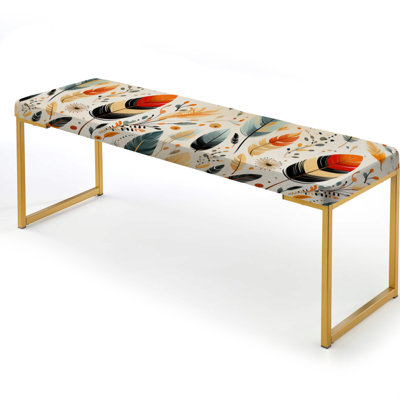 Upholstered Gold Bench