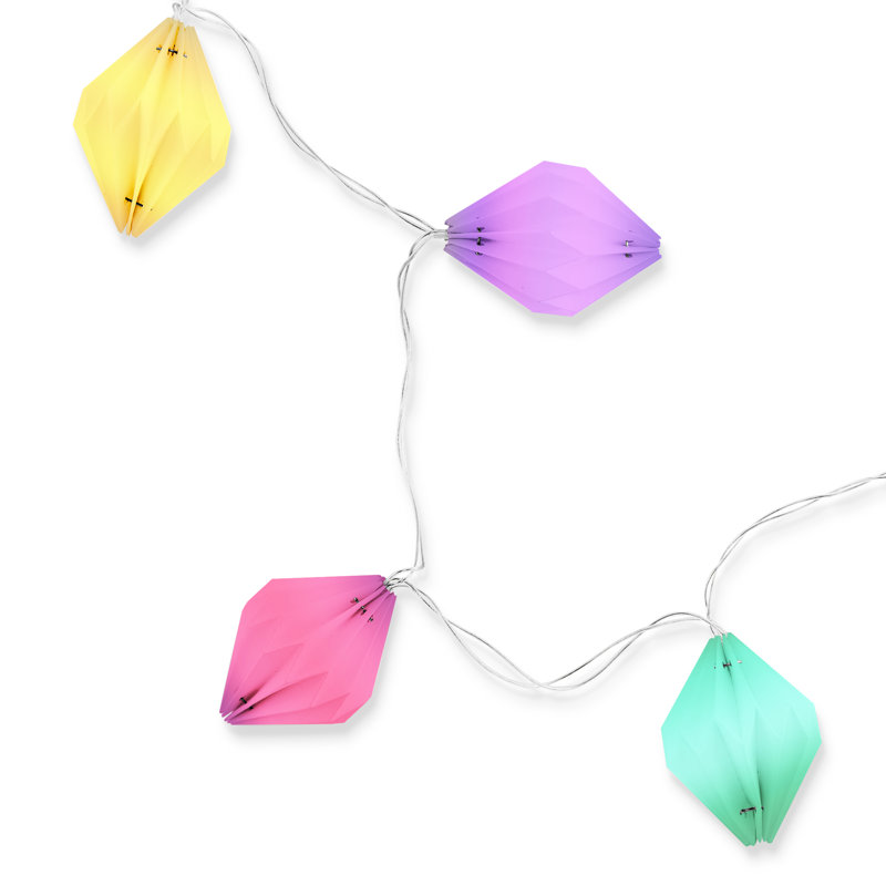 Bourbeau 10 - Bulb 65'' Battery Powered LED Paper Lantern String Light