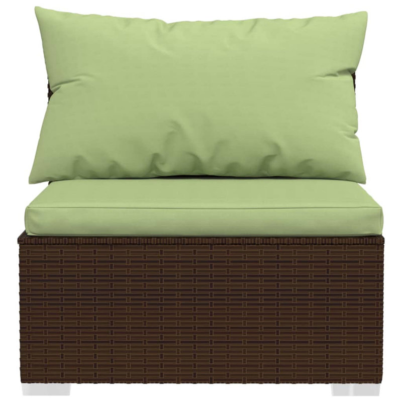 Chaise de patio avec coussins Yeliz, Brun, Vert