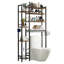 Rangement au-dessus de la toilette à 8 niveaux avec support latéral, support de rangement au-dessus de la toilette avec tablette réglable