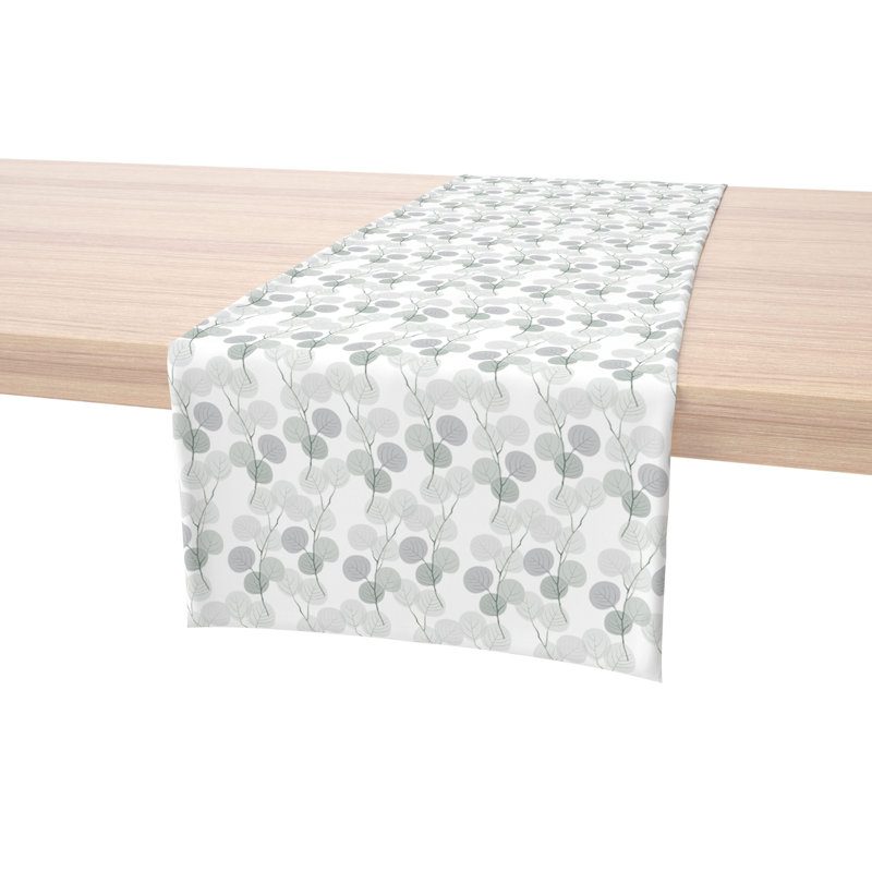 Table Runner, 100% Cotton, 16X72", Monochrome Branches, 90" L x 16" W