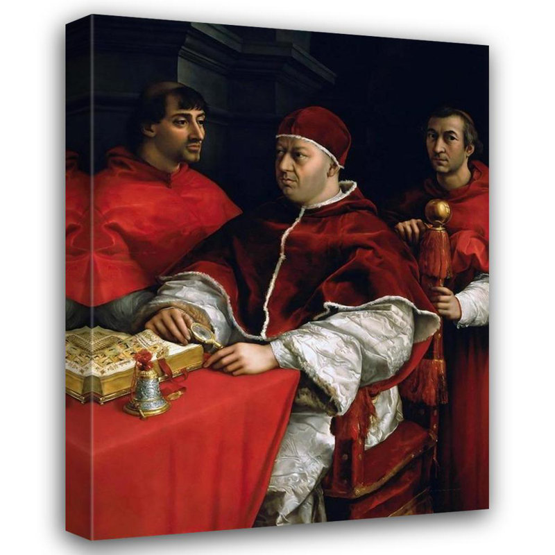 «Portrait of Pope Leo» par Raphael - Art mural sur toile tendue avec châssis, H 18 po x l 14 po