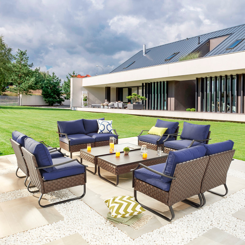 Heiman 8 - Person Patio Conversation Set with Cushions