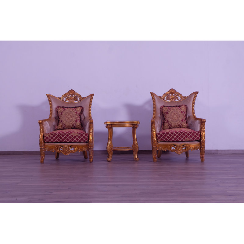 Modigliani Armchair, Red/Burgundy/Gold