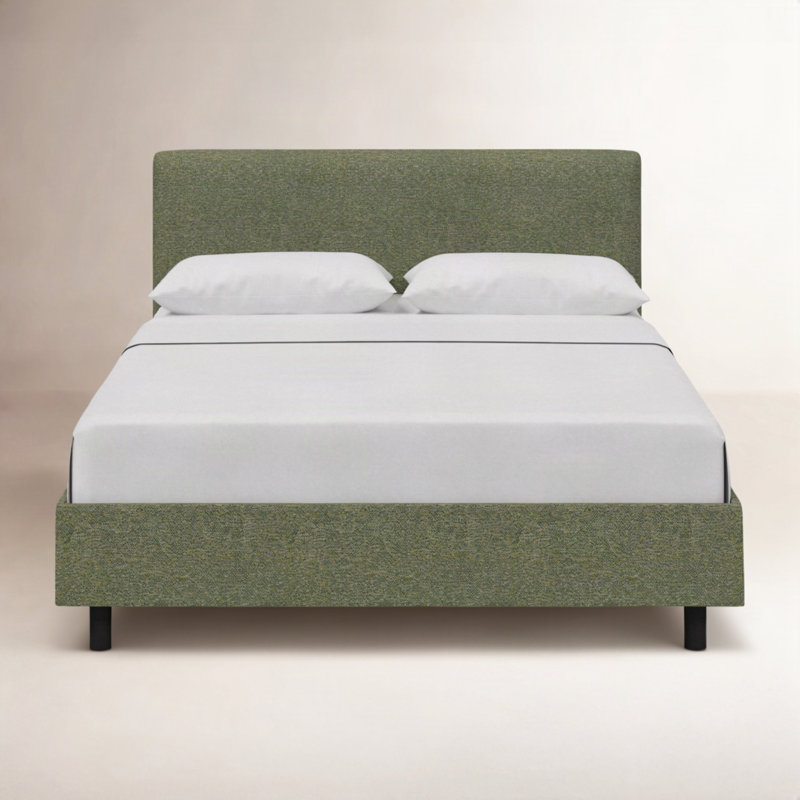 Lit tapissier standard Arianna, Très grand californien, Performance Velvet Emerald