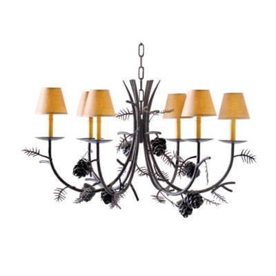 Lustre traditionnel à 8 lumières Pinecone