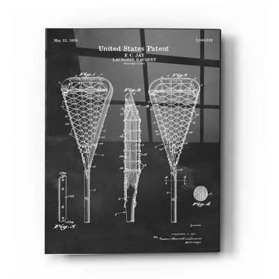 " Lacrosse Racquet Blueprint Patent Chalkboard "