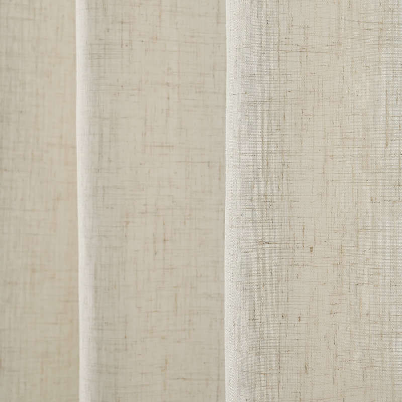 Paire de rideaux semi-transparents avec œillets Draycott, Polyester craie, L 52 po x L 72 po