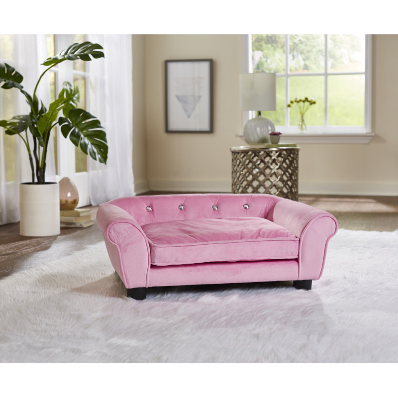 Orthopedic Polyester Pet Bed, Light Pink