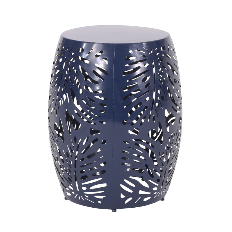 Metal End Table, Navy Blue