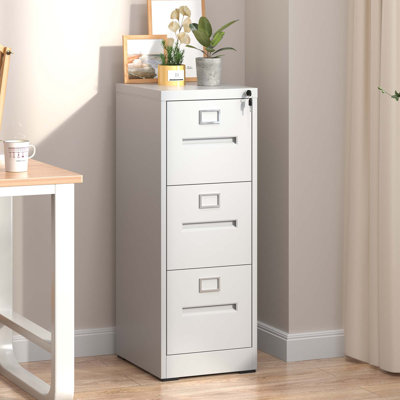 3 Drawer Metal Vertical Filing Cabinet with Lock for Home Office, Secure Storage for A4/Letter/Legal Files, Assembly Required