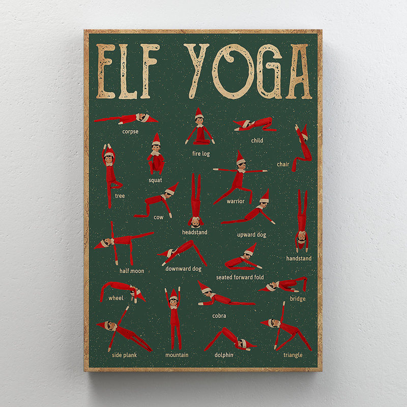 Certains types de yoga - Elf Yoga - 1 pièce, impression d'art graphique rectangulaire sur toile tendue