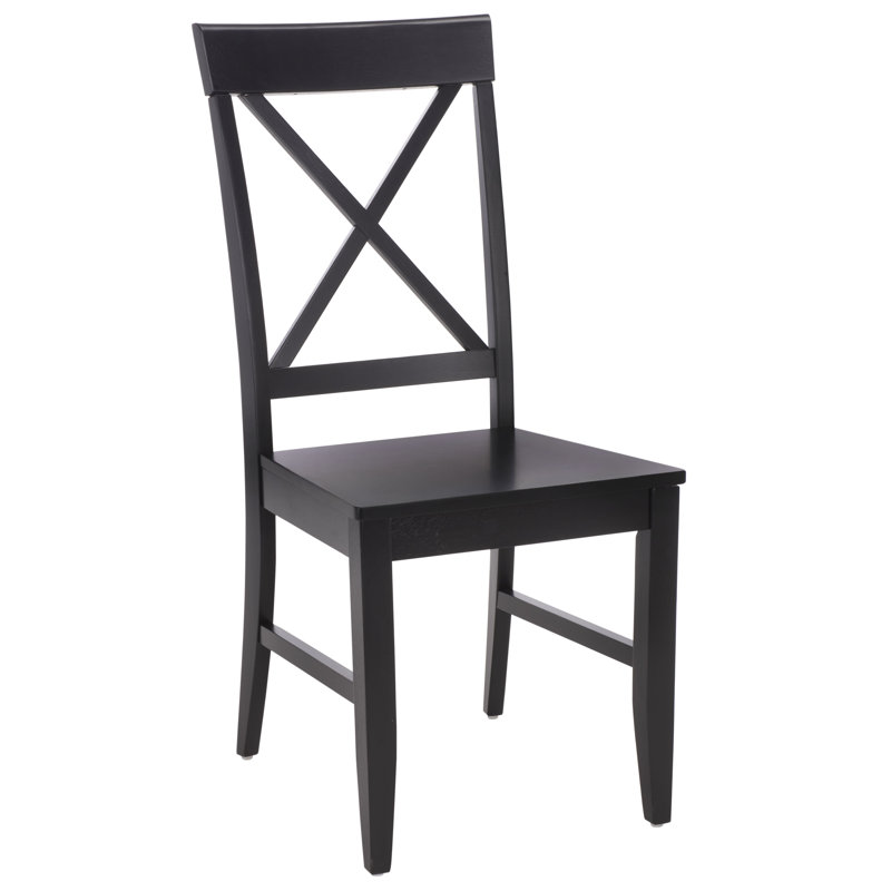Chaise d'appoint à dossier en X Cierra, Noir, noir, noir, noir